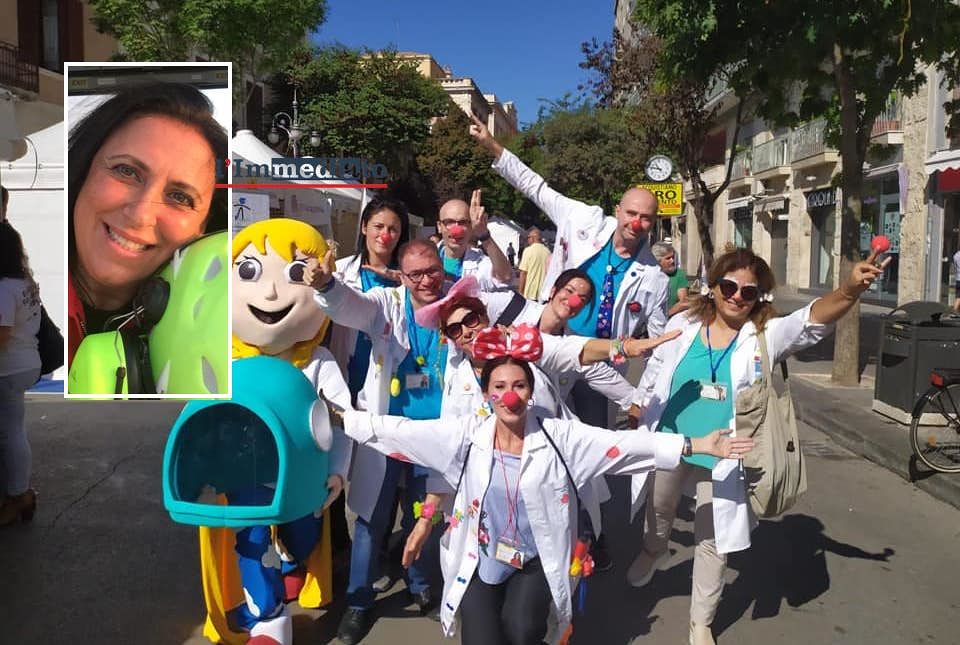 I clown de Il Cuore Foggia; nel riquadro, Jole Figurella