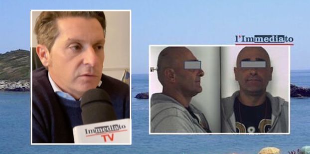 Nelle foto, Nobiletti e Matteo Raduano; sullo sfondo, Baia San Nicola