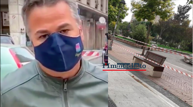 Le panchine "sigillate" di piazza Giordano