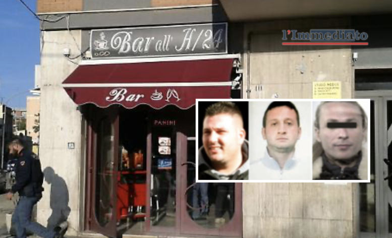 Il bar H24; da sinistra, F.Sinesi, C.Sinesi e Patrizio Villani