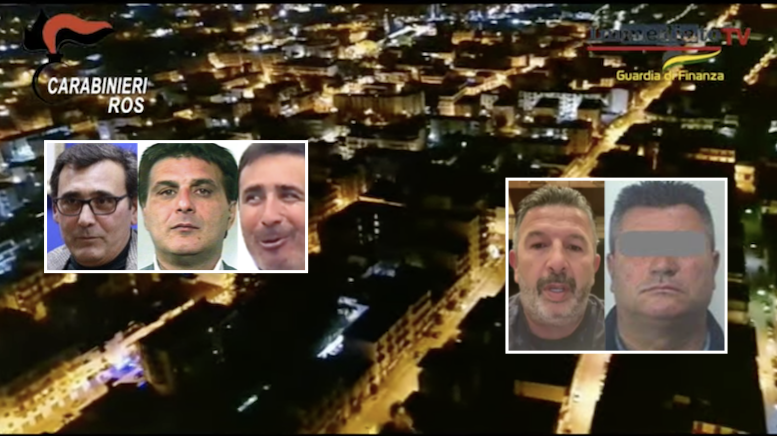 A sinistra, i fratelli Angelo, Luigi e Antonio Moccia; a destra, Roberto Falco e Roberto Sinesi
