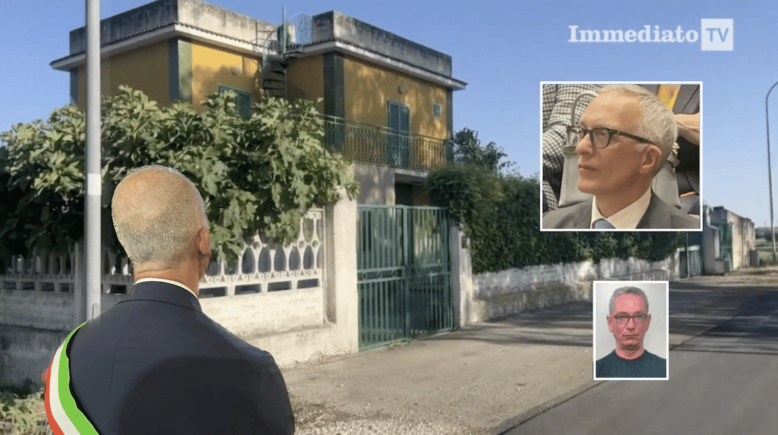 Villa Rotice; a sinistra, il sindaco di Manfredonia; a destra, il procuratore Vaccaro; sotto, il boss Lombardi