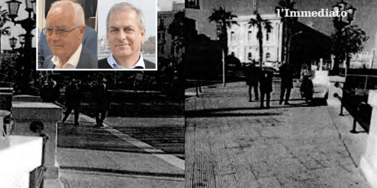 Nel riquadro, Di Carlo e Sannicandro; sullo sfondo, gli incontri baresi documentati dagli inquirenti