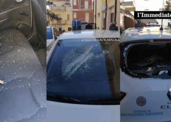 Il mezzo danneggiato