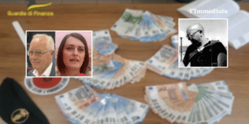 Antonio Di Carlo, Carmelisa Di Carlo e Luigi Troso; sullo sfondo, un'immagine tratta dal video dell'operazione