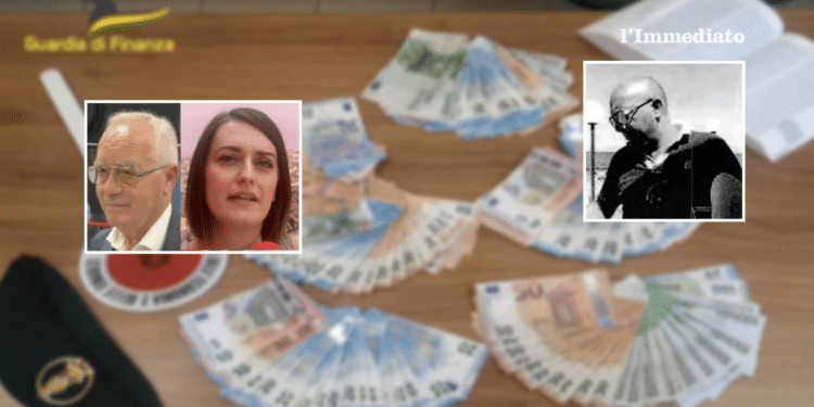 Antonio Di Carlo, Carmelisa Di Carlo e Luigi Troso; sullo sfondo, un'immagine tratta dal video dell'operazione