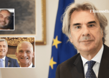 In alto, Riccardi; sotto, Sventurato e Rotice; a destra, il prefetto di Foggia Valiante