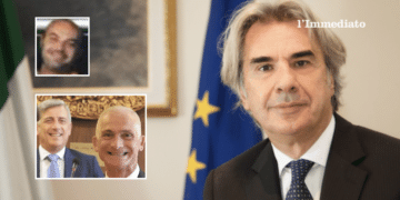 In alto, Riccardi; sotto, Sventurato e Rotice; a destra, il prefetto di Foggia Valiante