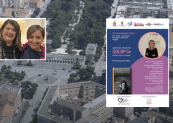 Episcopo, Barone e la locandina con il libro di Annalisa Graziano