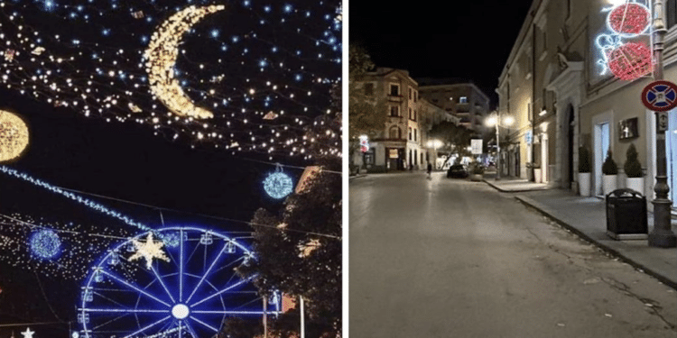 A sinistra, il centro di Foggia nel 2019; a destra, una foto del 2023