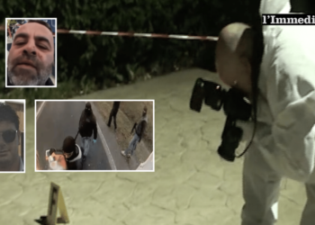 In alto, Antonio Quitadamo; sotto, Francesco Scirpoli e l'assalto a Bollate; sullo sfondo, foto di repertorio di un omicidio di mafia garganica