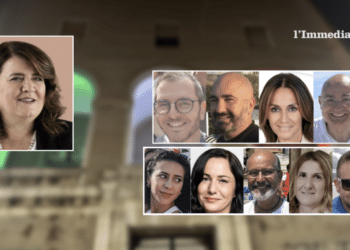 A sinistra Episcopo; a destra, in alto, Emanuele, De Santis, Mendolicchio e Galasso; sotto, Amatore, Aprile, Di Molfetta, Patano e Frattarolo