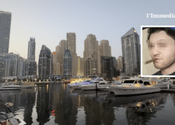Dubai; nel riquadro, Vincenzo Maffione