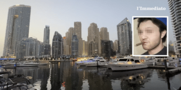 Dubai; nel riquadro, Vincenzo Maffione