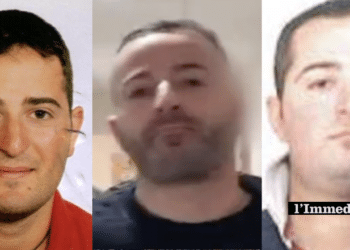 Le facce di Marco Raduano; al centro, al momento della cattura