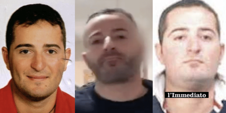 Le facce di Marco Raduano; al centro, al momento della cattura