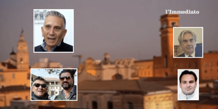 In alto, D'Alba; sotto, Capotosto e Iaccarino; a destra, il prefetto di Foggia, Valiante; sotto, Tizzano