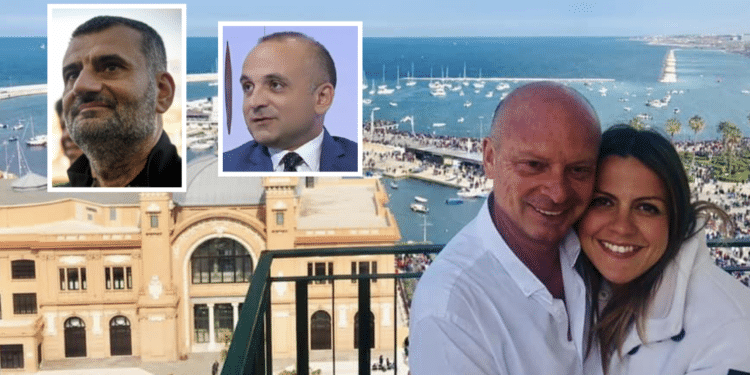 Nei riquadri, Decaro e D'Attis; a destra, Olivieri e Lorusso