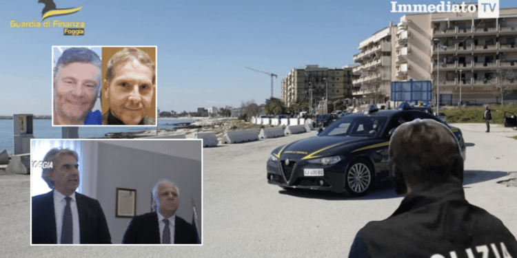 Romito e Salvemini; sotto, il prefetto Valiante e il questore Rossi