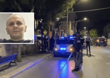 Lello Capriati; sullo sfondo, immagine tratta da Antennasud