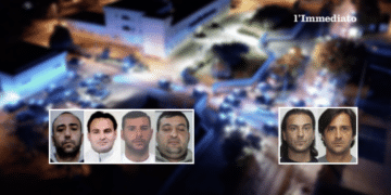 Da sinistra, Lanza, Tizzano, Pesante, Aprile, Ciro e Giuseppe Francavilla