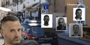 A sinistra, Marco Raduano; nei riquadri, da sinistra, Bonsanto, Quitadamo e Fabbiano; in alto, Trotta