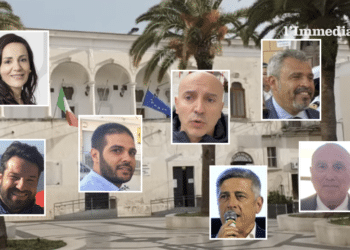 In alto, Valentino, Schiavone e Palumbo; sotto, Iacoviello, Gentile, Sventurato e Marasco