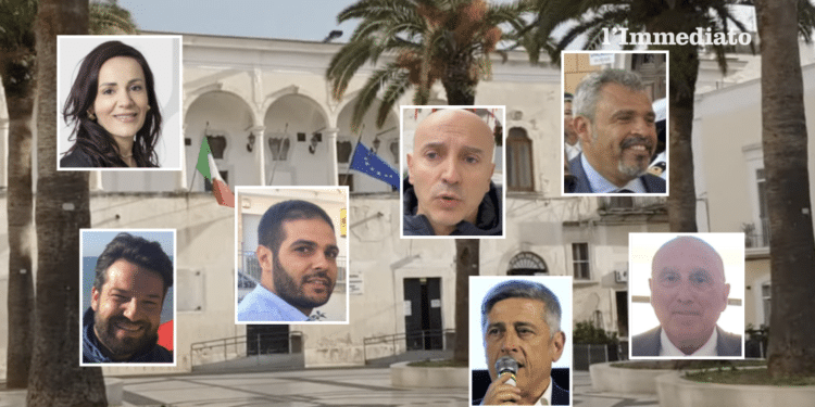 In alto, Valentino, Schiavone e Palumbo; sotto, Iacoviello, Gentile, Sventurato e Marasco