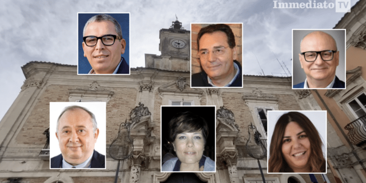 In alto, Rosario Di Scioscio, Michele Santarelli e Ciro Cataneo; sotto, Francesco Sderlenga, Simona Venditti e Fabiola Florio