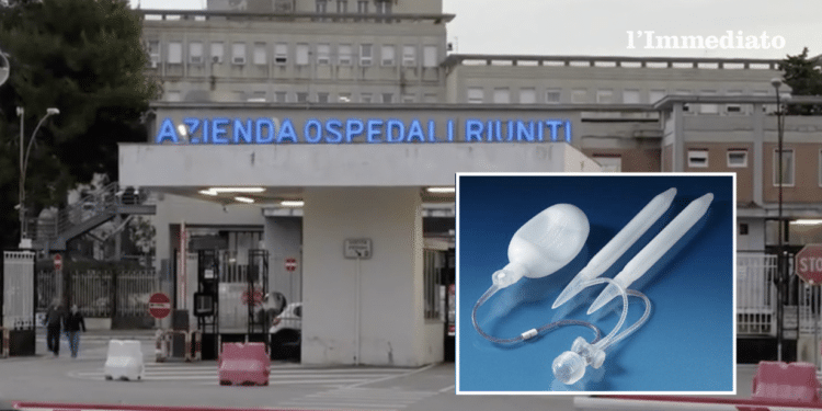 Il Riuniti di Foggia; nel riquadro, un esempio di protesi peniena