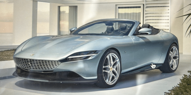 Uno dei modelli di Ferrari (la Ferrari Roma Spider) nella disponibilità del tecnico informatico