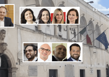 In alto, La Marca, Simone, Valentino, Delle Rose e Valente; sotto, Gentile, Mansueto, Schiavone e Iacoviello