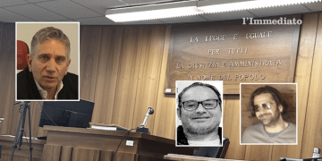 D'Alba, Tizzano e Francavilla; sullo sfondo, un'aula di tribunale