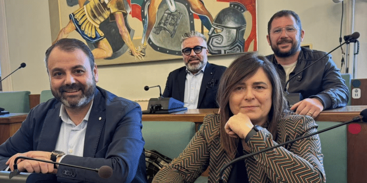 Davanti, Leonardo Cavalieri e Anna Rita Palmieri; dietro, Giuseppe Mangiacotti e Emilio Di Pumpo