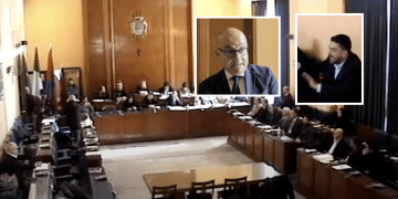 Consiglio comunale; nei riquadri, Galasso e De Sabato