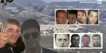 A sinistra, Francesco Notarangelo e Francesco Scirpoli; a destra, in alto, Francesco Libergolis, Francesco Armiento, Angelo Iaconeta e Francesco Simone; sotto, Leonardo Clemente, Omar Trotta, Bartolomeo Bisceglia e Girolamo Perna