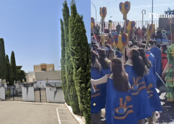 Il cimitero comunale e un'immagine della sfilata di domenica 23 febbraio
