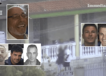 Moretti; sotto, Raduano, Scirpoli e La Torre; a destra, Salvatore e Miucci