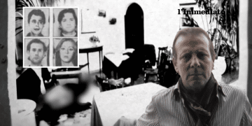 In alto, Pompeo Corvino e Pietro Piserchia; sotto, Giovanni Rollo e Antonietta Cassanelli; a destra, Giosuè Rizzi; sullo sfondo, il Bacardi dopo la strage