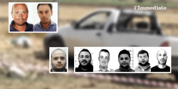 In alto, i fratelli Luciani; sotto, Matteo Pettinicchio, Enzo Miucci, Roberto Prencipe, Saverio Tucci, Girolamo Perna e Giovanni Caterino