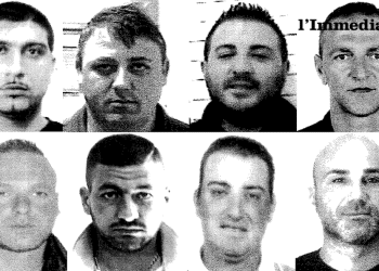 Francesco Li Bergolis, Giuseppe Pacilli, Enzo e Dino Miucci; sotto, Lorenzo Scarabino, Raffaele Palena, Roberto Principe e Giovanni Caterino