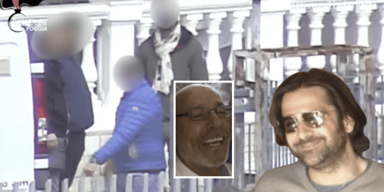 Un'immagine tratta dal video dell'operazione "Game Over"; in primo piano, Rocco Moretti e Giuseppe Francavilla