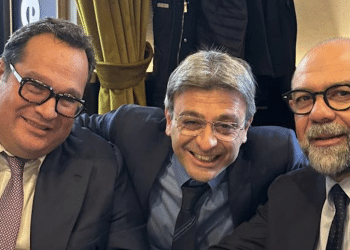 Natale Curiello con i leghisti Claudio Durigon e Roberto Marti