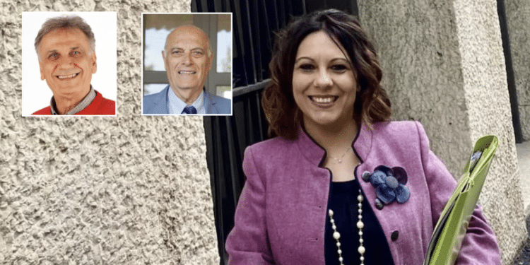 Lidya Colangelo; nei riquadri, Esposto e D'Antuono