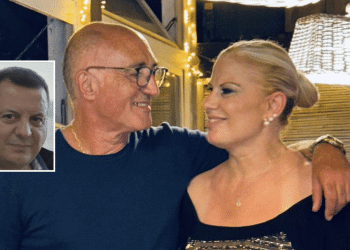 Lino Panunzio e la moglie Giovanna Belluna, figlio e nuora di Giovanni Panunzio; nel riquadro, Dimitri Lioi