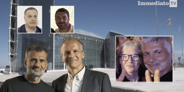 In alto, Miglio e De Sabato; sotto, Decaro e Angiola; a destra, Gentile e Vendola