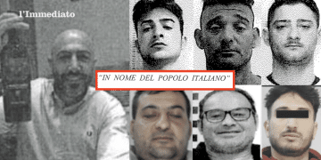 Pasquale Moretti nella foto grande; in alto, Rocco Moretti jr, Gioacchino e Antonello Frascolla; sotto, Aprile, Tizzano e Valletta