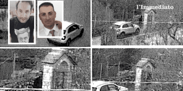 In alto a sinistra, Marco Lombardi e Roberto Prencipe; nelle altre foto, la 500 di Lombardi a Ruggiano