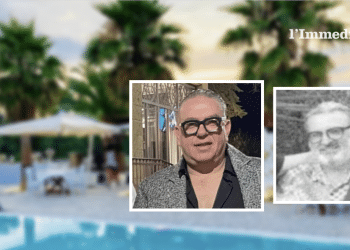 Felice Giuliani e Michele Parisi; sullo sfondo, il resort dell'imprenditore stornarese