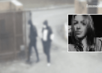 Valentina Consalvo e un momento della rapina nel video dei carabinieri